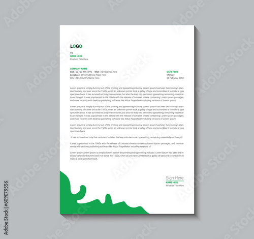 Professional letterhead template design flat minimal clean and elegant modern