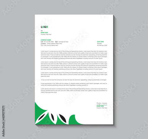 Professional letterhead template design flat minimal clean and elegant modern