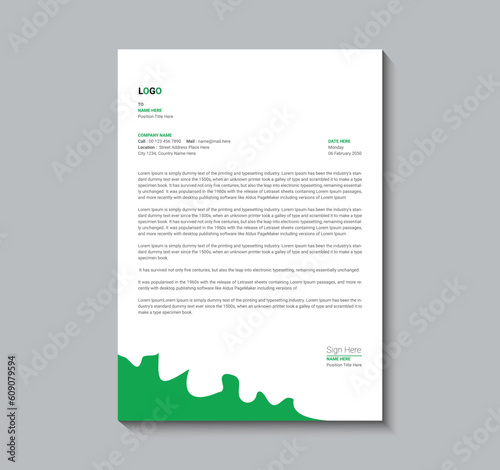 Professional letterhead template design flat minimal clean and elegant modern