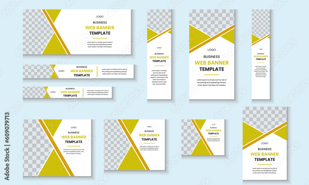 Fototapeta premium New, Creative corporate modern web banner set template design.