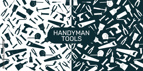 handyman tool vector background with light and dark variations