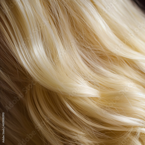 close up blonde hair of a woman. generative ai