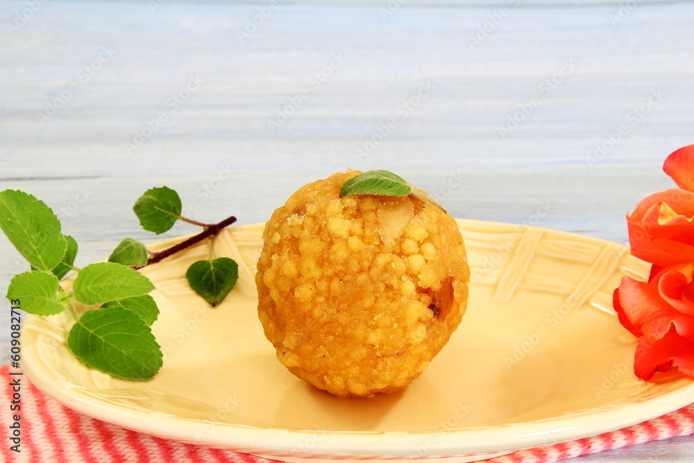 Indian traditional home made Sweet Motichoor laddoo Also Know in india ...