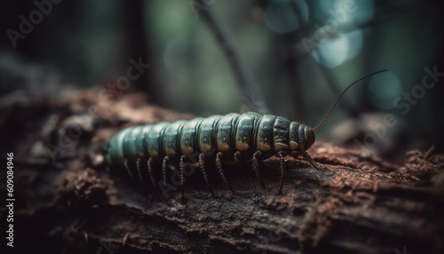 Spooky forest crawling with poisonous arthropods generated by AI
