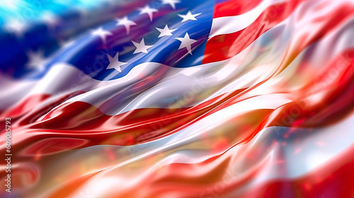 Abstract background of a American Flag. 4th July celebration concept . AI Generated