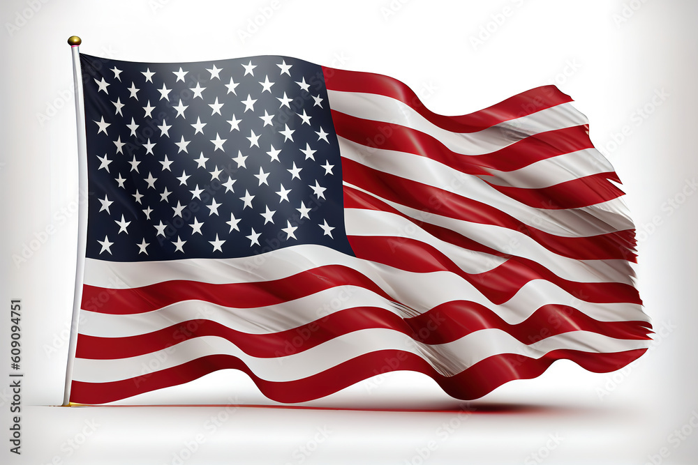 Obraz premium Vector Waving USA Flag. Waving American Flag Vector. Generative Ai