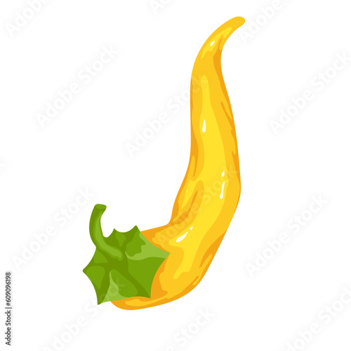 Yellow hot chili pepper. Vector graphics.