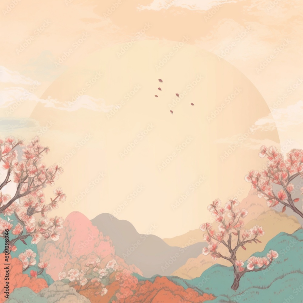  a Korean background image in pastel tones.