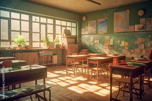 class room in the school with stuff professional photography ai generated