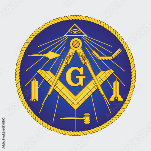 Mason symbol. Freemasonry and secret societie emblem sign.