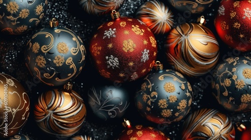 christmas toys on the background. Generative AI