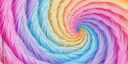 Abstract spiral swirl rainbow background. Generative AI