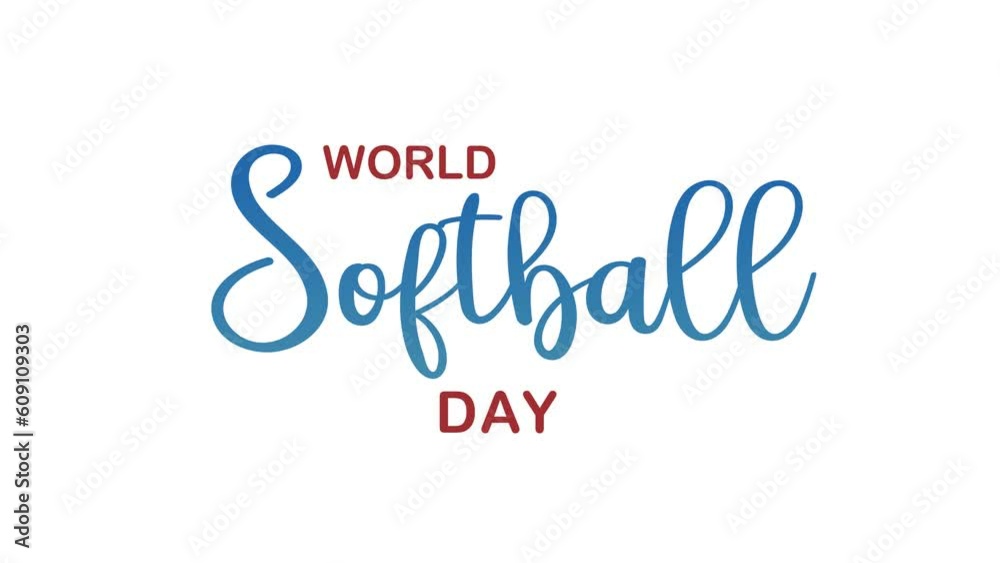 world softball day animation. 4k animated greeting card. gift card. green screen and alpha channel. world softball day animation. 4k animated greeting card. gift card. green screen and alpha channel.