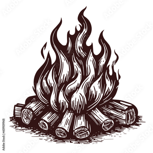 campfire vector sketch