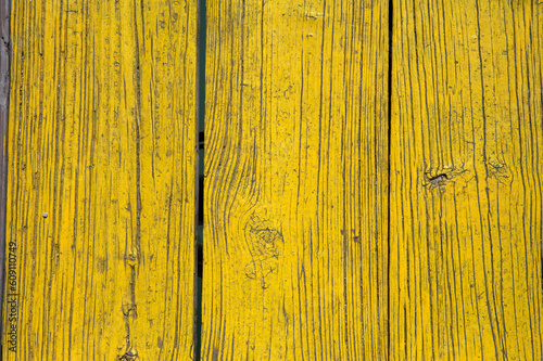 Yellow painted wooden planks on the city pier Anna maria island florida united states usa taken in march 2006