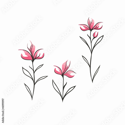Artistic azalea illustrations in vector format, adding a touch of elegance to any project.