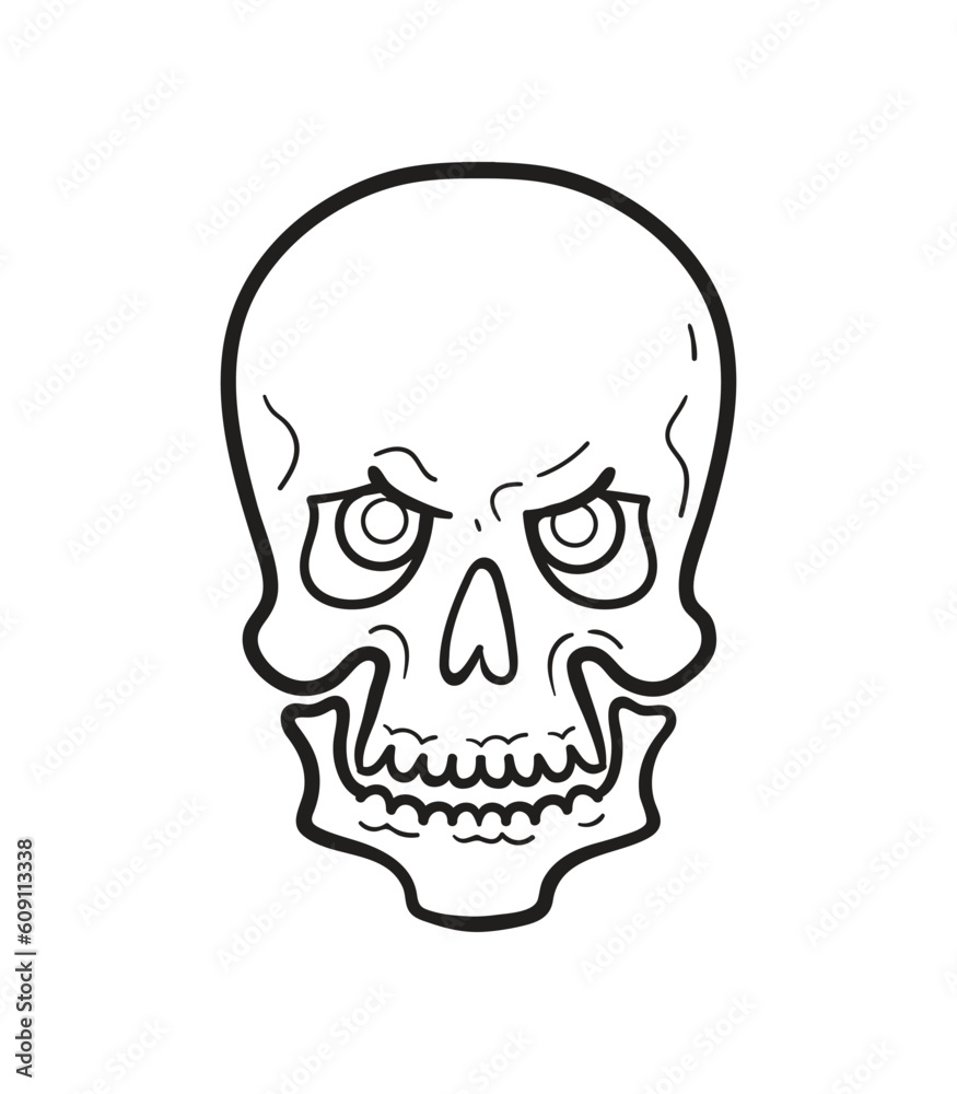 Human skull silhouette. Vector image Clip Art for Vinyl Cutting. Stencil of Halloween skull isolated on white background. Human skull silhouette. Vector image Clip Art for Vinyl Cutting. Stencil of Halloween skull isolated on white background.