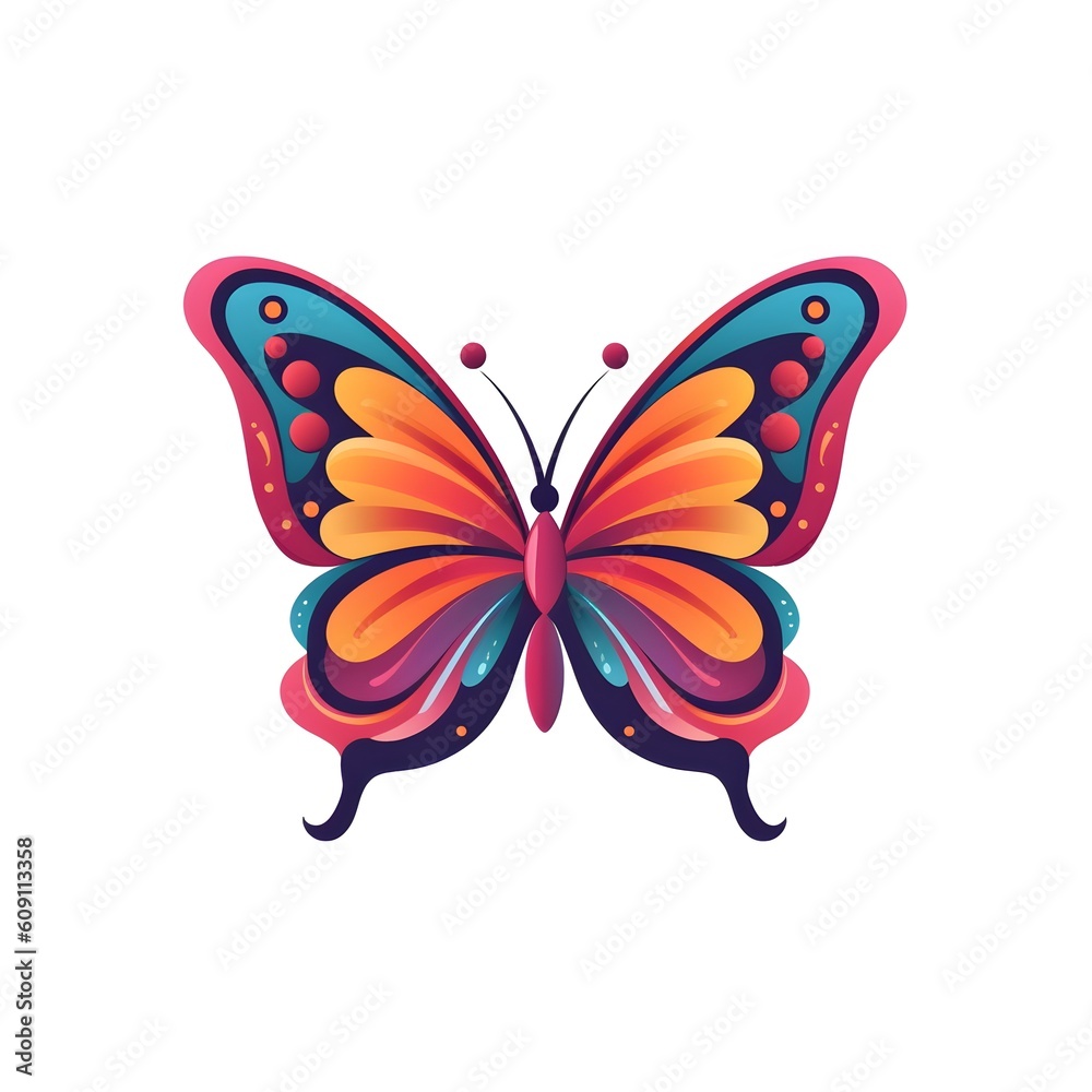 Colorful butterfly illustration, AI generated Colorful butterfly illustration, AI generated