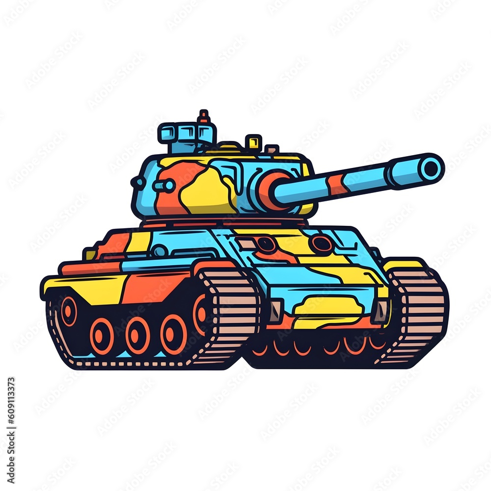 Simple colorful tank illustration Simple colorful tank illustration