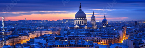 Paris panoramic view France - Generative AI