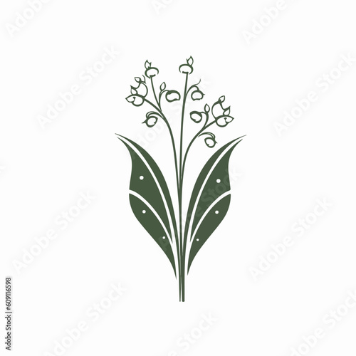 Minimalistic Lily of the valley vector artwork perfect for various designs.