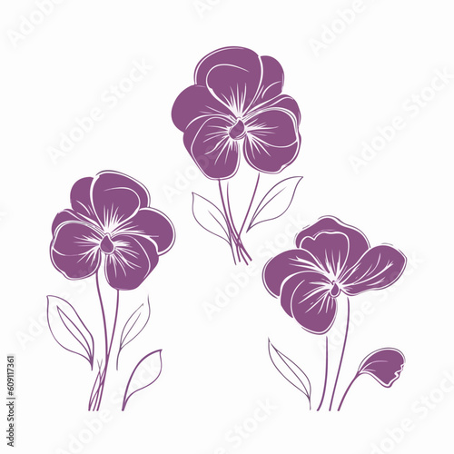 Meticulously crafted pansy illustration in vector format.