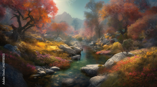 Step into a world of enchantment and wonder with a stunning, hyper-realistic image of nature that captures the essence of its magical beauty. Created using generative AI.