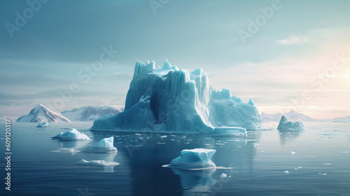 Iceberg in the sea. AI