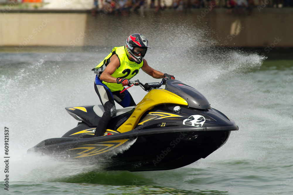 Fototapeta premium watercraft during a race by the river Guadalquivir