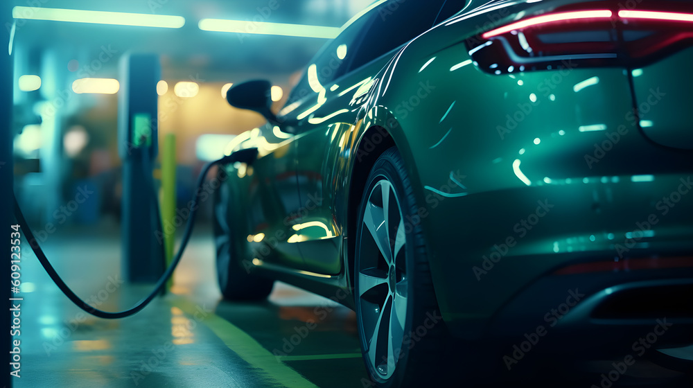 the concept of charging stations for electric vehicles of the future, electric gas stations for cars of the future, a symbolic car is charging in the lights of a metropolis, generative ai the concept of charging stations for electric vehicles of the future, electric gas stations for cars of the future, a symbolic car is charging in the lights of a metropolis, generative ai