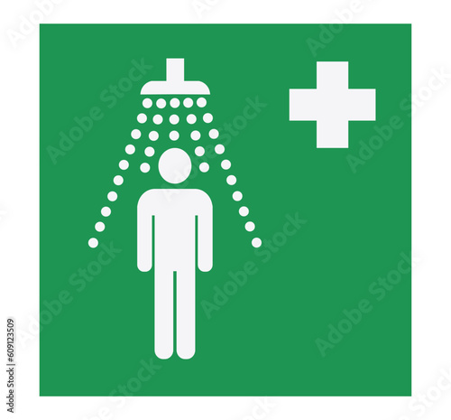 Isolated Safety Shower Symbol
