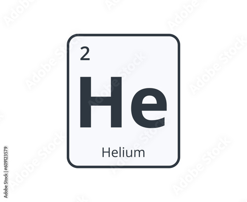 Helium Chemical Element Graphic for Science Designs.
