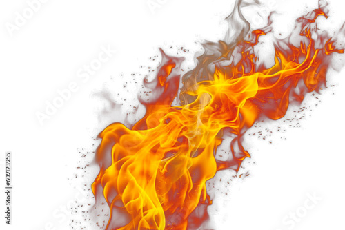 Fire flame on transparent background.Generative AI 
