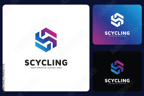 Hexagonal S Letter Logo Design Template