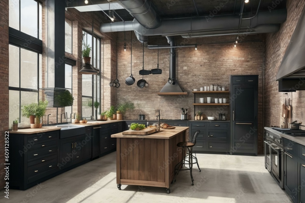Kitchen industrial-style interior design Kitchen industrial-style interior design