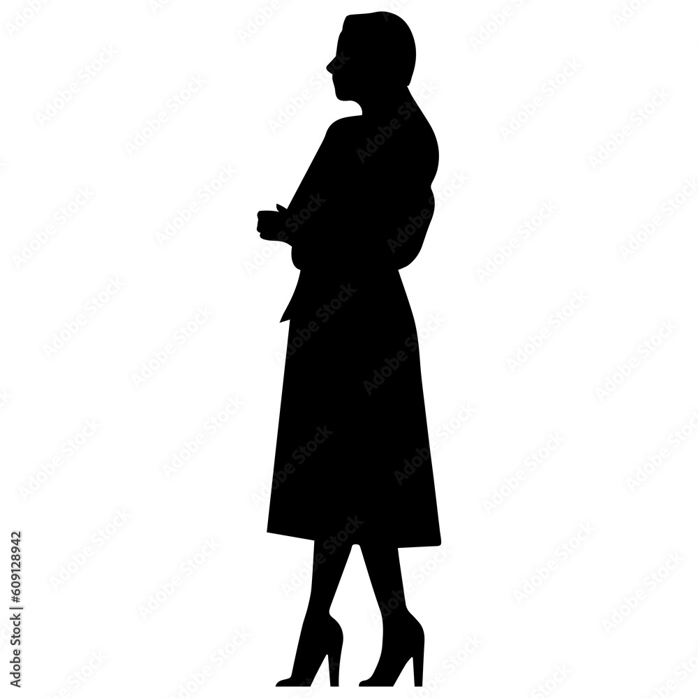 Vector illustration. Silhouette of a woman psychologist. Female doctor. Vector illustration. Silhouette of a woman psychologist. Female doctor.