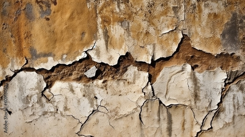 Abstract background of old cracked concrete wall. Generative AI