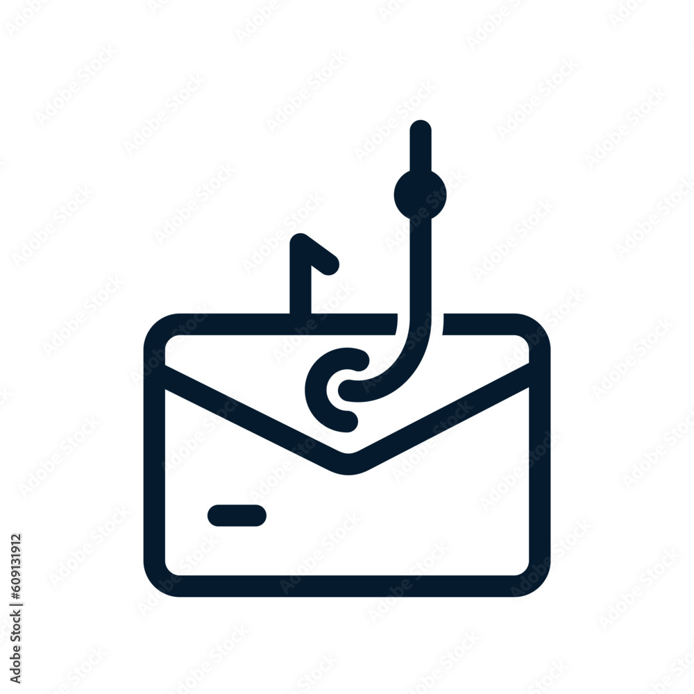 Fototapeta premium Concept of hacker letter. Vector icon isolated on white background.