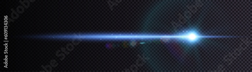 Abstract blue flash and laser beams. Isolated on transparent black background. Vector	
