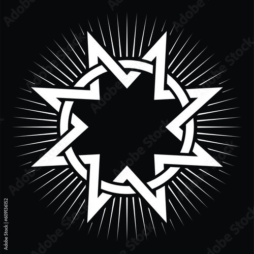 VECTOR MINIMALISTIC TATTOO DESIGN OF AN EIGHT POINTS STAR 