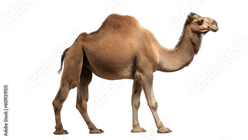 Camel isolated on transparent background created with generative AI technology