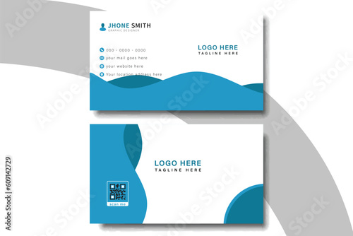 double sided business card template modern and clean style .