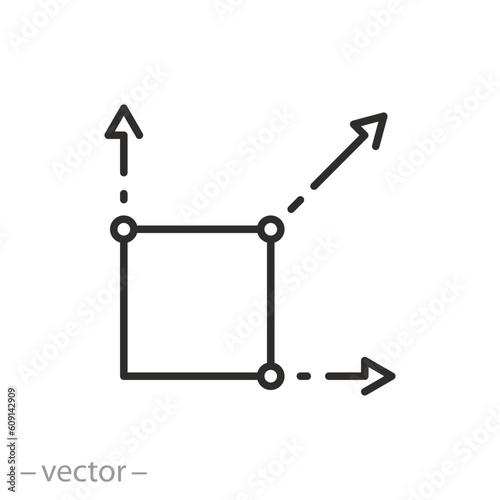 scalability icon, line symbol on white background - editable stroke vector illustration eps10