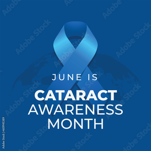 cataract awareness month. cataract ribbon. blue ribbon design for cataract awareness.