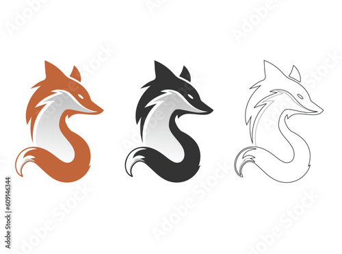 Set of fox logo concept,Fox Red Wild - Free vector graphic,Fox Vector Art, Icons, and Graphics for Free Download,Vector illustration of Cute fox cartoon Stock Image and Art, Premium Vector. 