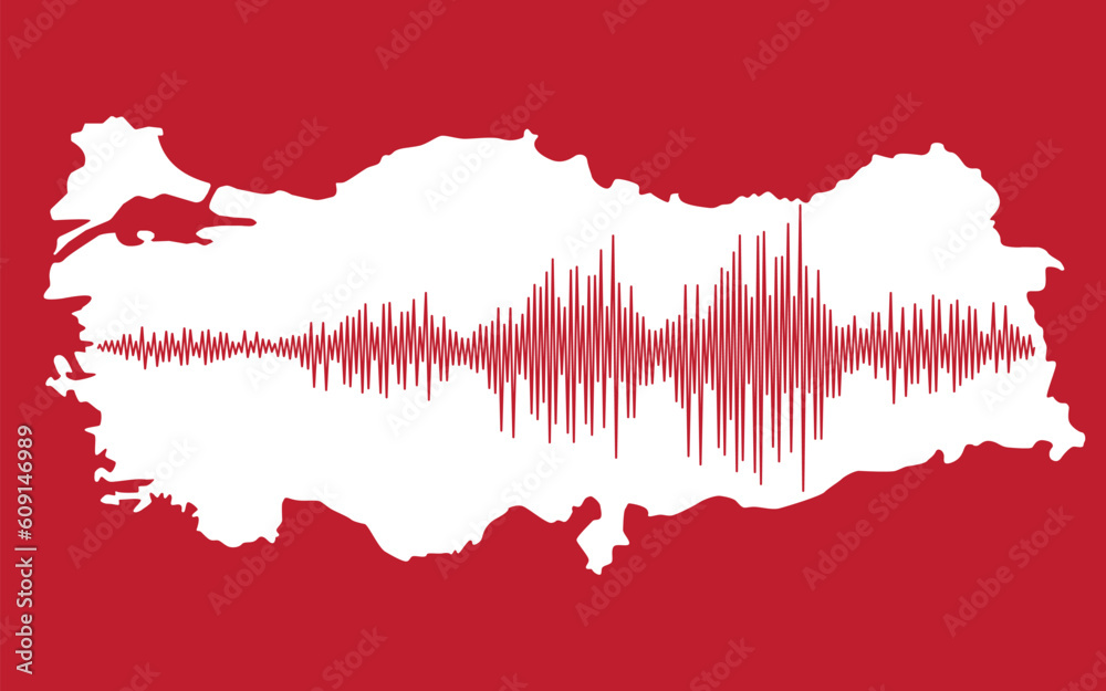 Türkiye central fault line. Centerline map of affected and earthquake