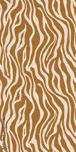 Tiger gold seamless pattern. Vector animal skin print. Fashion organic texture.