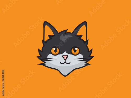 Cute Cat Head Logo