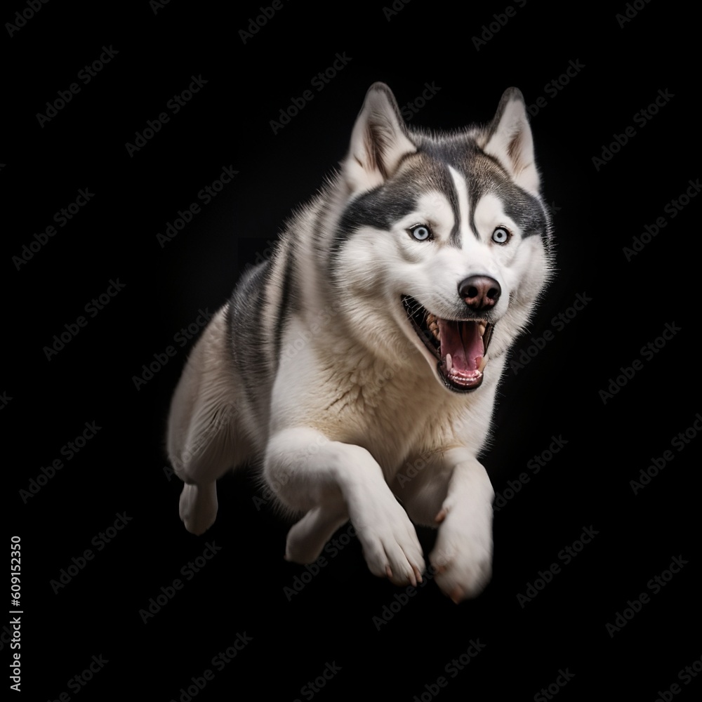 Siberian Husky's Sleek and Athletic Form in Motion