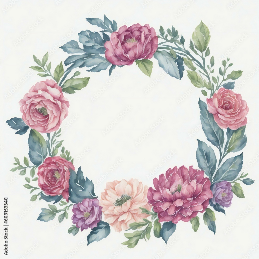 floral background with watercolor flowers ai generated